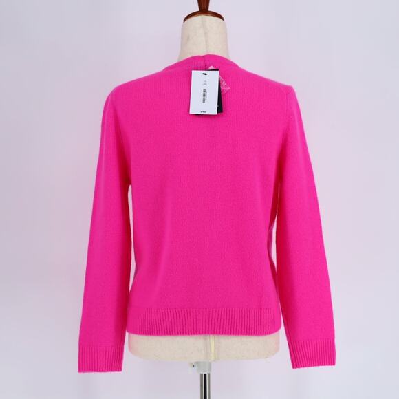 C by Bloomingdale's Women Ultra Pink Cashmere Crew Neck Cardigan Sweater Size M - Picture 4 of 6